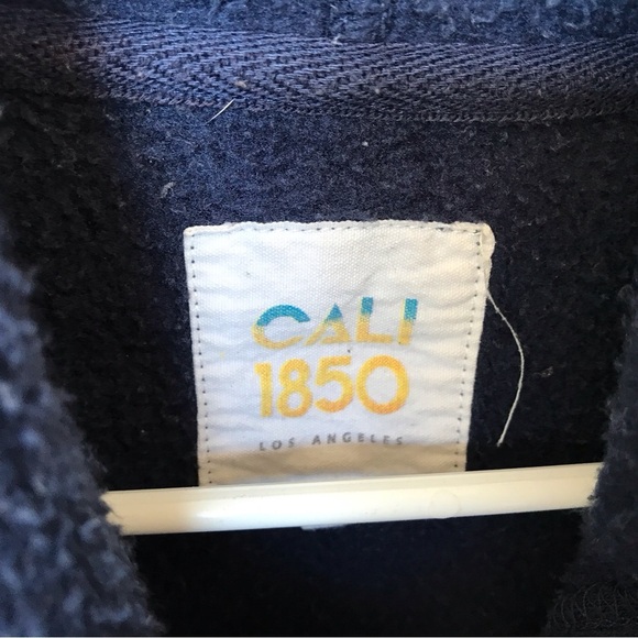 Good Vibes Hoody Kangaroo Pocket Navy SzL Drawstring Pullover Banded Cuffs/Hem - Picture 8 of 10